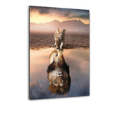 Lion Reflection - Plexiglasbild - Hustling Sharks