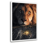 Lion Fossil - Leinwandbild mit Schattenfuge "weiß" - Hustling Sharks