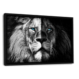 Lion b/w - Leinwandbild mit Schattenfuge "schwarz" - Hustling Sharks