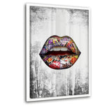 Lippe: I love Graffiti. - Leinwandbild mit Schattenfuge "weiß" - Hustling Sharks
