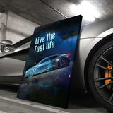 LIVE THE FAST LIFE - Mockup mit Hintergrund 2 - Hustling Sharks