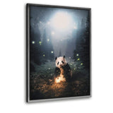 Magical Panda - Leinwandbild mit Schattenfuge "silber" - Hustling Sharks
