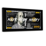 MAKE MORE MONEY - Leinwandbild mit Schattenfuge "schwarz" - Hustling Sharks