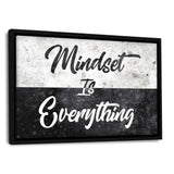 MINDSET IS EVERYTHING - Leinwandbild mit Schattenfuge "schwarz" - Hustling Sharks