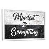 MINDSET IS EVERYTHING - Leinwandbild mit Schattenfuge "weiß" - Hustling Sharks