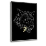 Money Wolf - Leinwandbild mit Schattenfuge "silber" - Hustling Sharks