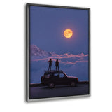 Moonlight 1 - Leinwandbild mit Schattenfuge "silber" - Hustling Sharks