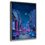 Neon Worlds 7 - Leinwandbild mit Schattenfuge "silber" - Hustling Sharks