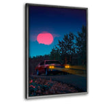 Night Drive - Leinwandbild mit Schattenfuge "silber" - Hustling Sharks