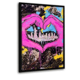 ONE LOVE - Leinwandbild mit Schattenfuge "schwarz" - Hustling Sharks