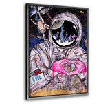 OVER THE MOON - Leinwandbild mit Schattenfuge "silber" - Hustling Sharks
