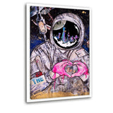 OVER THE MOON - Leinwandbild mit Schattenfuge "weiß" - Hustling Sharks