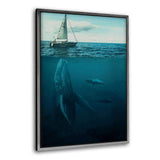 Old Tom - Leinwandbild mit Schattenfuge "silber" - Hustling Sharks