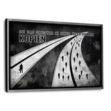 GEH DEINEN EIGENEN WEG - Leinwandbild mit Schattenfuge "silber" - Hustling Sharks