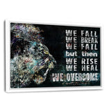 FALL, HEAL AND OVERCOME! - Leinwandbild mit Schattenfuge "weiß" - Hustling Sharks
