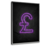 Pfund - neon - Leinwandbild mit Schattenfuge "silber" - Hustling Sharks