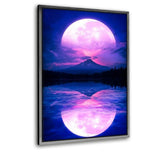 Pink Moon - Leinwand mit Schattenfuge "silber" - Hustling Sharks