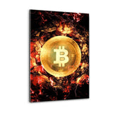 Plexiglasbild - BITCOIN ON LAVA - Hustling Sharks