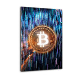 Plexiglasbild - BLUE BITCOIN - Hustling Sharks