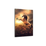 Plexiglasbild - Goldenes Pferd - Hustling Sharks