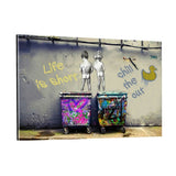 Plexiglasbild - LIFE IS SHORT - Hustling Sharks