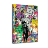 Plexiglasbild - LOVE IS THE ANSWER - Hustling Sharks