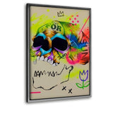 REVIVE- Leinwandbild mit Schattenfuge "silber" - Hustling Sharks