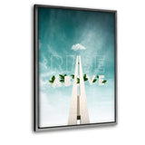 RISE - Leinwand mit Schattenfuge "silber" - Hustling Sharks