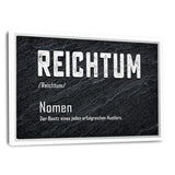 Definition des Reichtums - Leinwand mit Schattenfuge "weiß"- Hustling Sharks