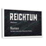 Definition des Reichtums - Leinwand mit Schattenfuge "weiß"- Hustling Sharks