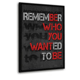 BE WHO YOU WANT BE - Leinwandbild mit Schattenfuge "schwarz" - Hustling Sharks