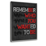 BE WHO YOU WANT BE - Leinwandbild mit Schattenfuge "silber" - Hustling Sharks