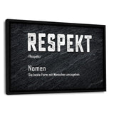 DEFINITION DES RESPEKT - Leinwandbild mit Schattenfuge "schwarz" - Hustling Sharks