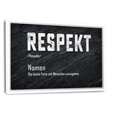 DEFINITION DES RESPEKT - Leinwandbild mit Schattenfuge "weiß" - Hustling Sharks