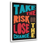 TAKE THE RISK- Leinwandbild mit Schattenfuge "weiß" - Hustling Sharks
