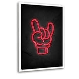Rock on - neon #1 - Leinwandbild mit Schattenfuge "weiß" - Hustling Sharks