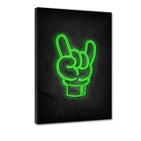 Rock on - neon #2 - Leinwandbild - Hustling Sharks