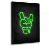 Rock on - neon #2 - Leinwandbild mit Schattenfuge "schwarz" - Hustling Sharks