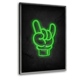 Rock on - neon #2 - Leinwandbild mit Schattenfuge "silber" - Hustling Sharks