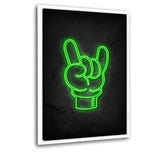 Rock on - neon #2 - Leinwandbild mit Schattenfuge "weiß" - Hustling Sharks