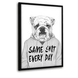 Same Shit Every Day - Leinwandbild mit Schattenfuge "schwarz" - Hustling Sharks