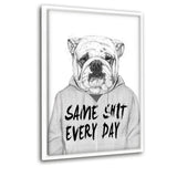 Same Shit Every Day - Leinwandbild mit Schattenfuge "weiß" - Hustling Sharks