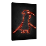 Samurai - neon - Leinwandbild - Hustling Sharks