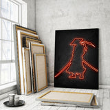 Samurai - neon - Mockup mit Hintergrund 1 - Hustling Sharks