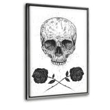 Skull N Roses - Leinwandbild mit Schattenfuge "silber" - Hustling Sharks