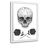 Skull N Roses - Leinwandbild mit Schattenfuge "weiß" - Hustling Sharks