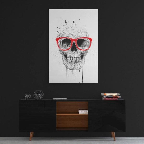 Skull With Red Glasses - Mockup mit Hintergrund - Hustling Sharks