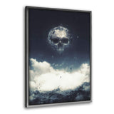 Skull Moon - Leinwandbild mit Schattenfuge "silber" - Hustling Sharks