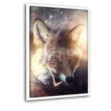 Smoking Fox - Leinwandbild mit Schattenfuge "weiß" - Hustling Sharks