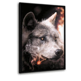 Smoking Wolf - Leinwandbild mit Schattenfuge "schwarz" - Hustling Sharks